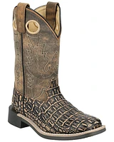 Smoky Mountain Boys' Gator Western Boots - Broad Square Toe