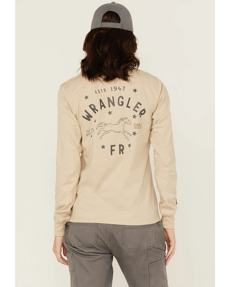 Wrangler Women's FR Pony Long Sleeve Graphic Work T-Shirt - Plus