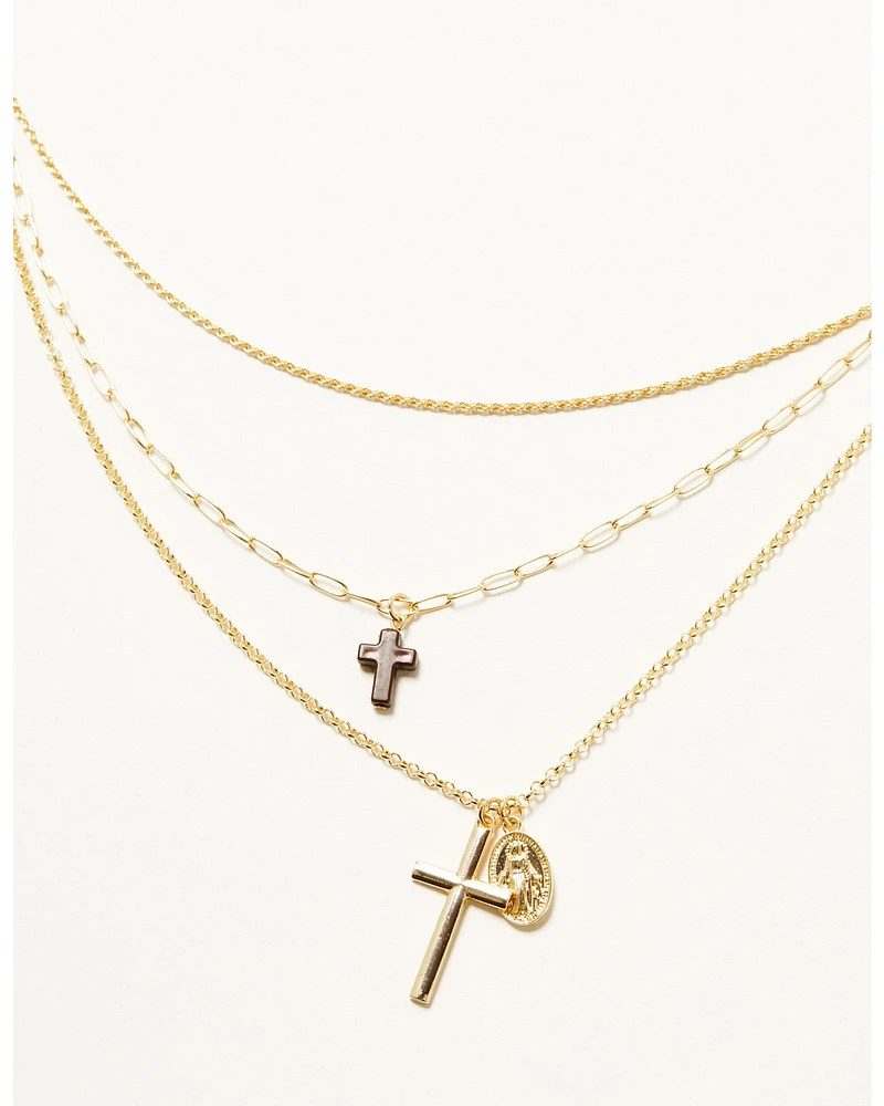 Shyanne Women's Cross Pendant Layered Necklace
