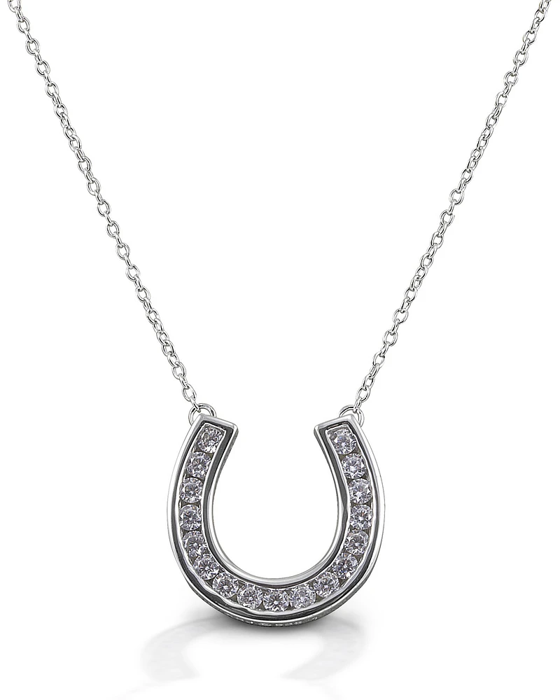 Kelly Herd Women's Contemporary Pave Horseshoe Necklace