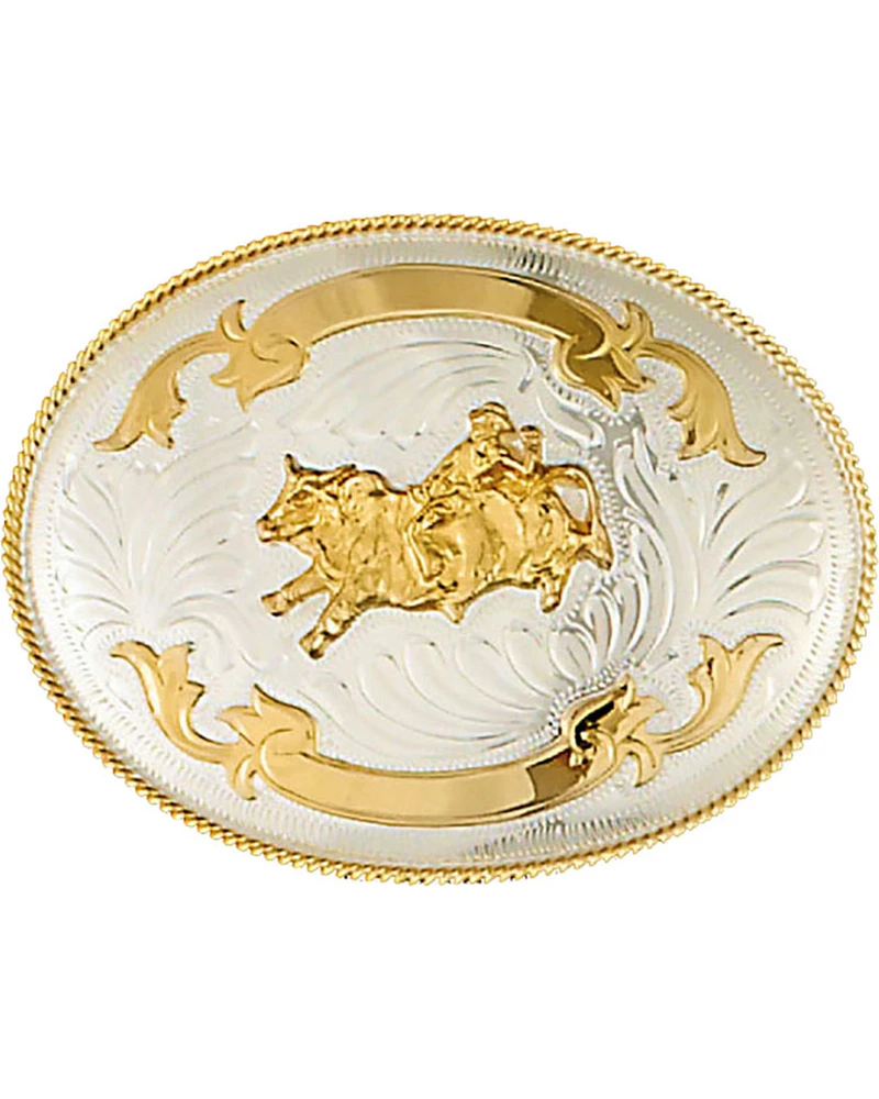 Western Express Men's Silver Bullrider Trophy Belt Buckle