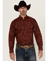 Ariat Men's Jaydon Paisley Print Long Sleeve Button-Down Western Shirt - Tall