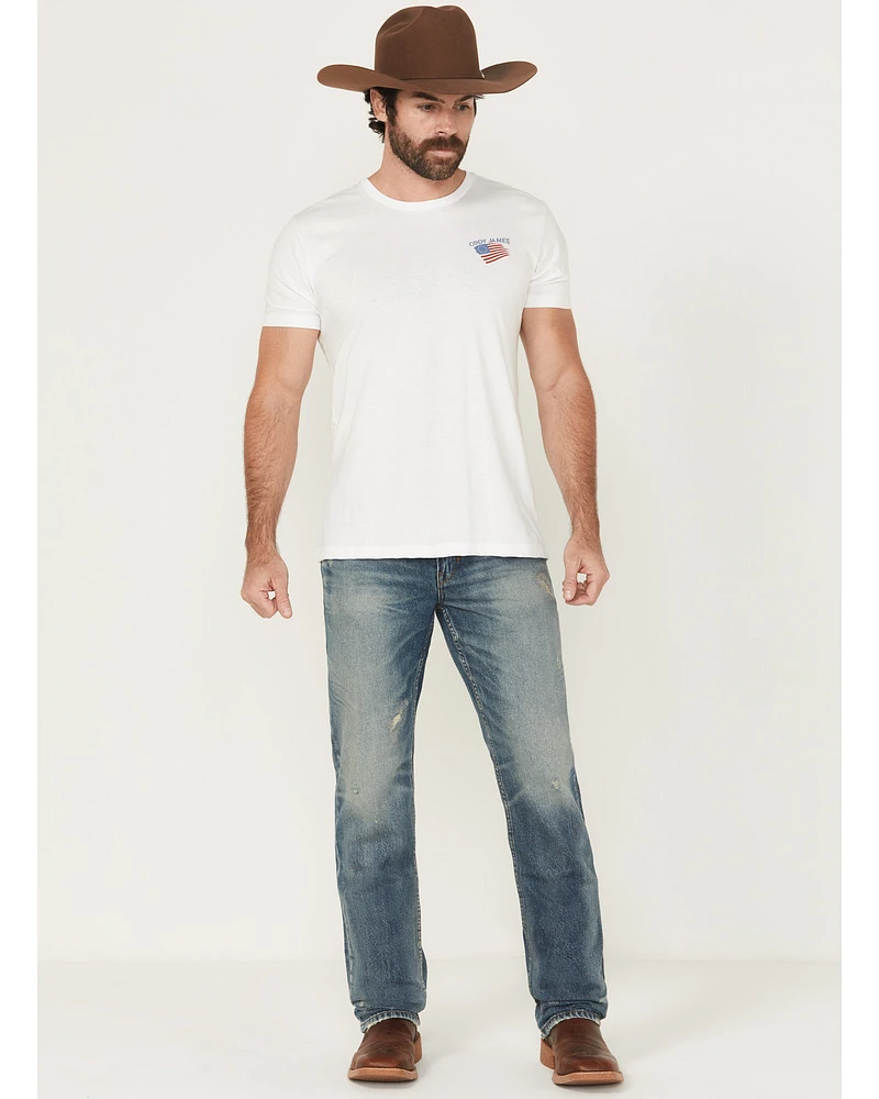 Moonshine Spirit Men's Slasher Wash Decker Slim Straight Rigid Denim Jeans