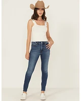 Good American Women's Waist Dark Wash High Rise Skinny Stretch Denim Jeans