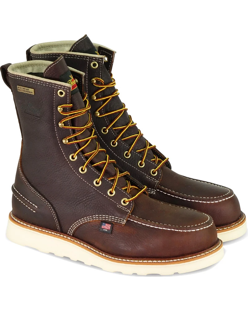 Thorogood Men's American Heritage 8" USA Waterproof Work Boots - Moc Toe