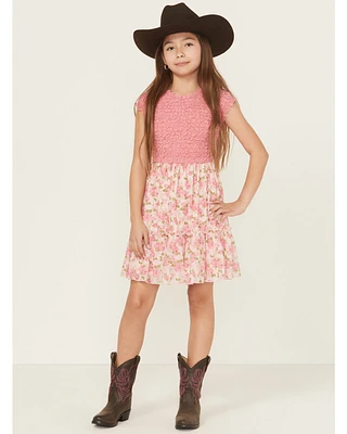Sugar California Girls' Roses Sleeveless Ruffle Dress