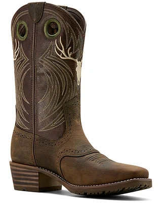 Ariat Men's Hybrid Roughstock Antler Western Boots - Square Toe