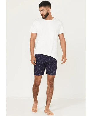 Rock & Roll Denim Men's Longhorn Print Stretch Chino Shorts