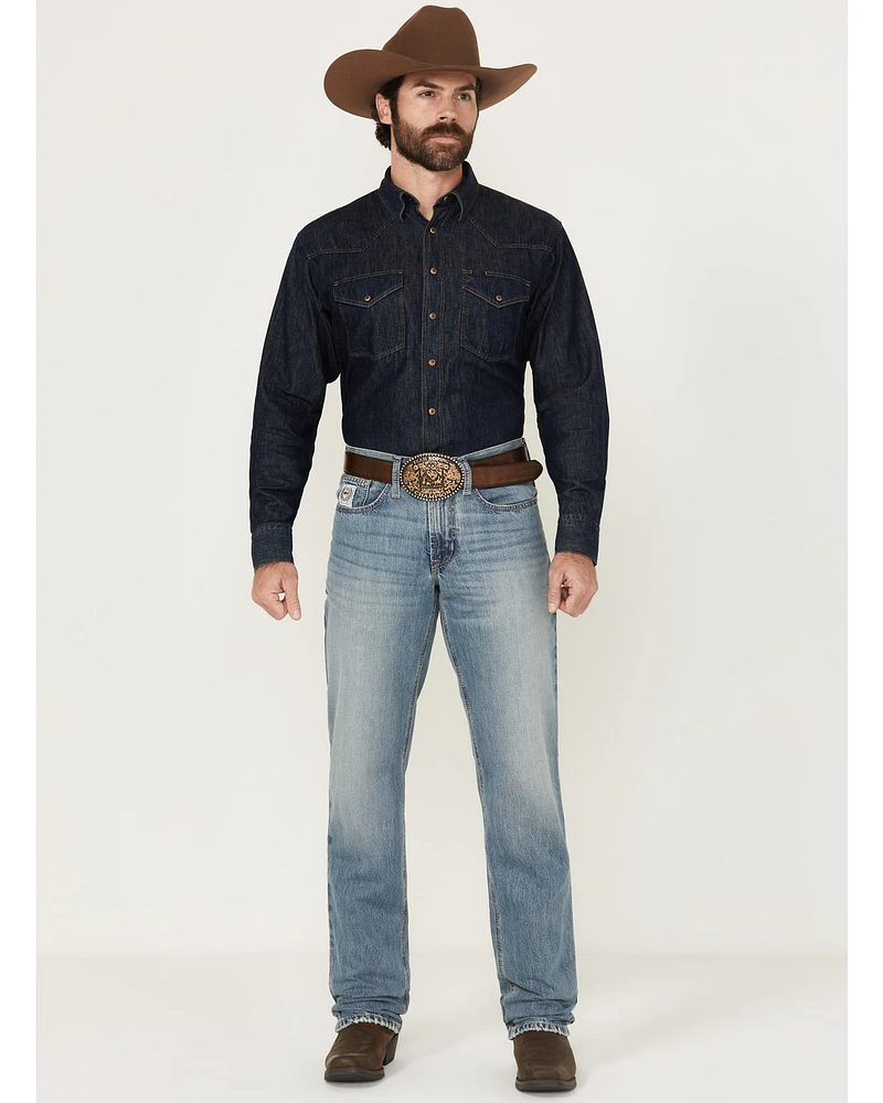 Cinch Men's White Label Medium Wash Relaxed Straight Rigid Denim Jeans
