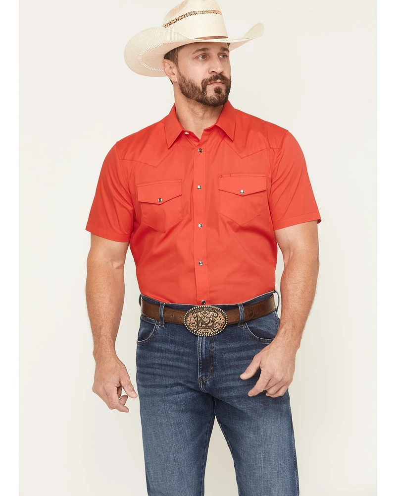 Gibson Trading Co Men's Solid Short Sleeve Snap Stretch Western Shirt