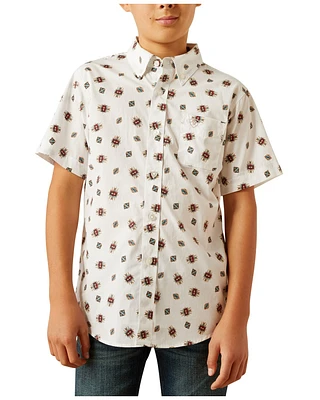 Ariat Boys' Geo Short Sleeve Button-Down Western Shirt