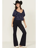 Wrangler Women's Bespoke Adalyn Dark Wash High Rise Flare Stretch Denim Jeans