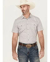 Gibson Trading Co Men's Purple Hazed Medallion Print Short Sleeve Pearl Snap Western Shirt