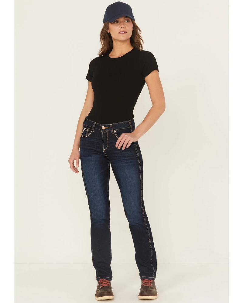 Ariat Women's Rebar Perfect Rise Work Flex Riviter Slim Leg Jeans
