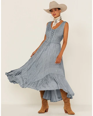Scully Women's Lace-Up Jacquard Midi Dress
