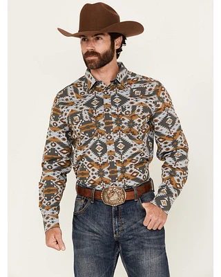 Cody James Men's Buckle Up Southwestern Print Long Sleeve Snap Western Shirt - Tall