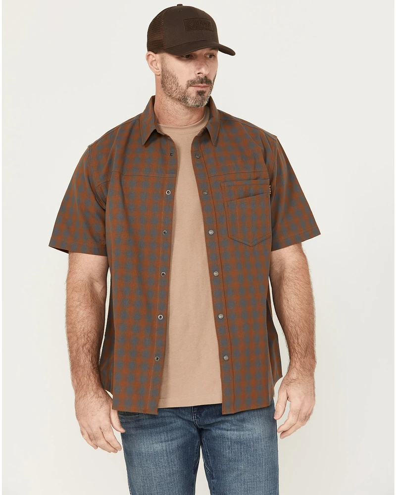 Hawx Men's Tanaka Plaid Print Short Sleeve Button-Down Shirt