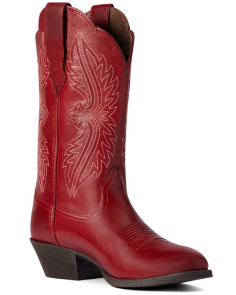 Ariat Women's Rosy Red Heritage R Toe Stretch Fit Full-Grain Western Boot - Round