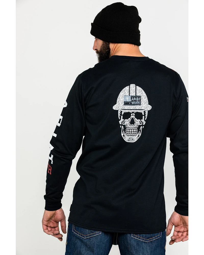Ariat Men's FR Roughneck Back Skull Graphic Long Sleeve Work T-Shirt - Tall