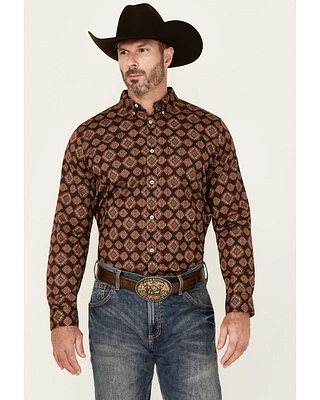 Cody James Men's Bite The Bullet Southwestern Print Long Sleeve Button-Down Stretch Western Shirt - Tall