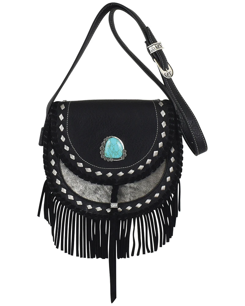 Trenditions Women's Catchfly Hairon Fringe Crossbody Bag