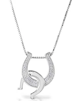 Kelly Herd Women's Clear Double Horseshoe Necklace