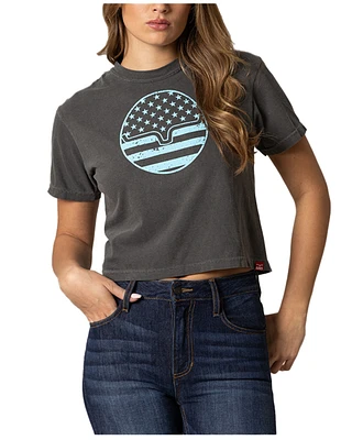 Kimes Ranch Women's American Bullseye Short Sleeve Cropped Graphic Tee