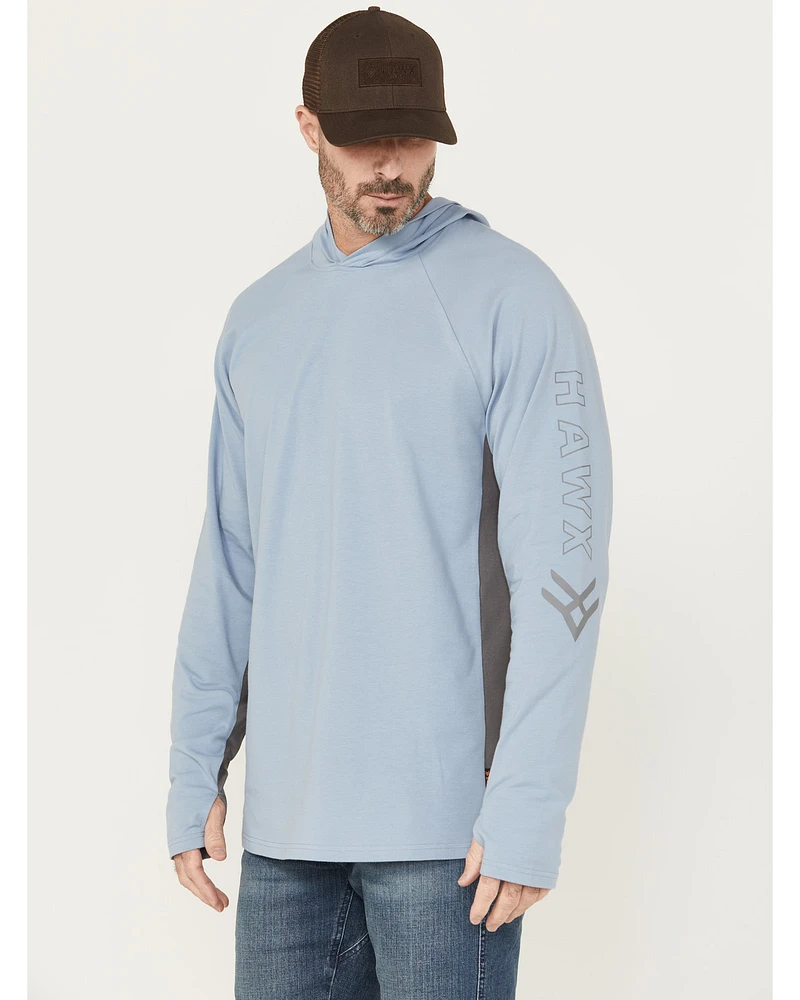 Hawx Men's Sundown Colorblock Hooded Long Sleeve T-Shirt