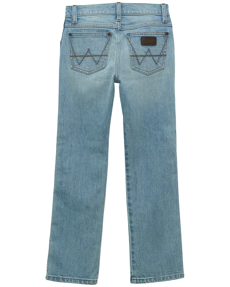 Wrangler Retro Boys' Mendenhall Light Wash Slim Straight Stretch Denim Jeans