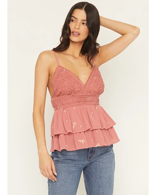 A.T.A.P Women's Crochet Embroidered Tank Top