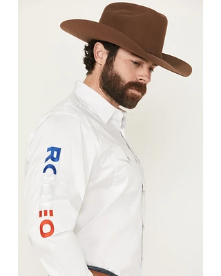 Rodeo Clothing Men's Boot Barn Exclusive America Solid Long Sleeve Pearl Snap Western Shirt