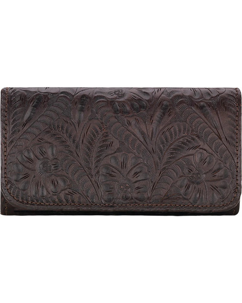 American West Women's Chocolate Annie's Secret Tri-Fold Wallet