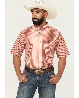 Ariat Men's Emery Wrinkle Free Plaid Print Short Sleeve Button-Down Western Shirt