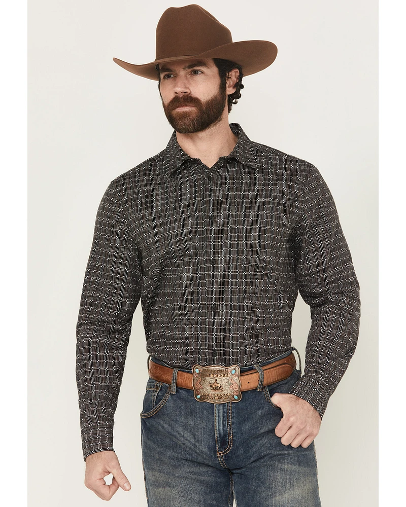 Gibson Trading Co Men's Bug Out Plaid Print Long Sleeve Button-Down Stretch Western Shirt