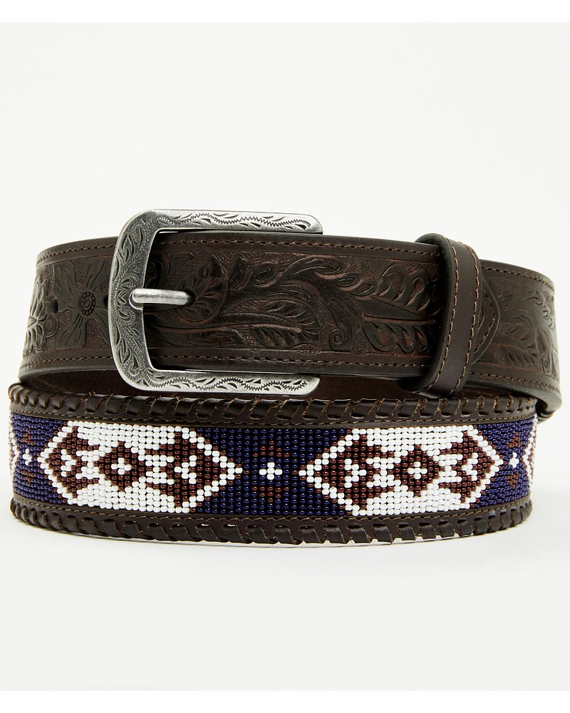 Cody James Men's Holt Beaded Tooled Belt