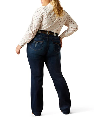 Ariat Women's Julianna Dark Wash Perfect Rise Trouser Stretch Denim Jeans - Plus
