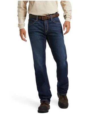 Ariat Men's FR M4 Stillwell Dark Wash Durastretch Relaxed Bootcut Work Jeans - Big