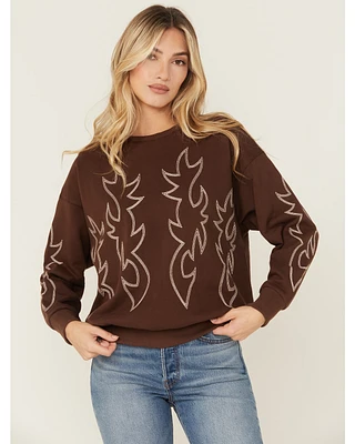 Blue B Women's Boot Stitch Crewneck Sweatshirt