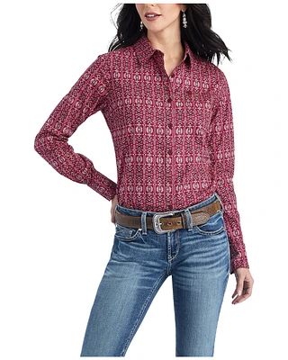 Ariat Women's Kirby Southwestern Stripe Print Long Sleeve Button-Down Stretch Western Shirt