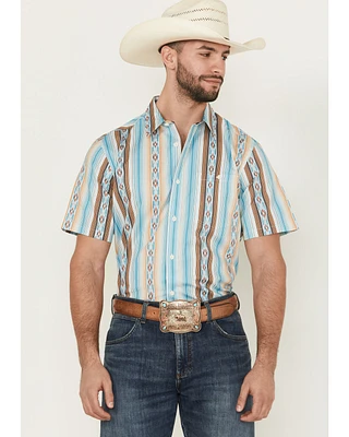 RANK 45® Men's Levi Striped Short Sleeve Button-Down Stretch Western Shirt