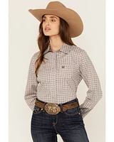 Cinch Women's Medallion Print Long Sleeve Button-Down Stretch Western Shirt