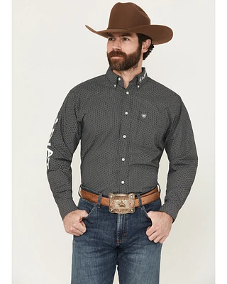 Ariat Men's Team Flower Geo Print Long Sleeve Button-Down Western Shirt