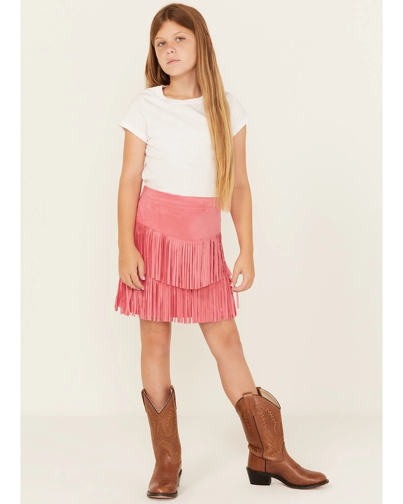 Shyanne Girls' Faux Suede Fringe Skirt
