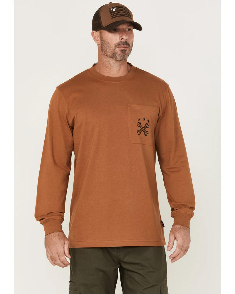 Hawx Men's Wrenches Embroidered Pocket Long Sleeve Work T-Shirt