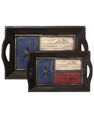 HiEnd Accents Texas Flag Tray Set - 2 Piece