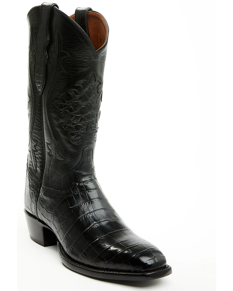 Tony Lama Men's Nile Lightwood Exotic Caiman Western Boots - Square Toe