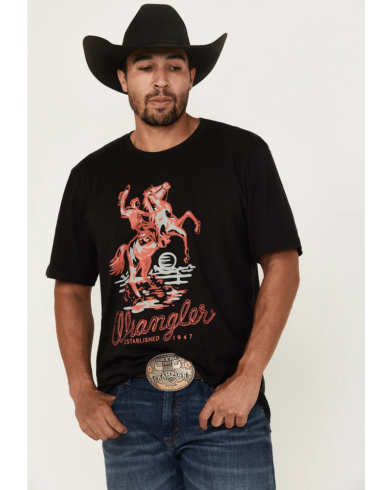 Wrangler Men's Neon Cowboy Short Sleeve Graphic T-Shirt