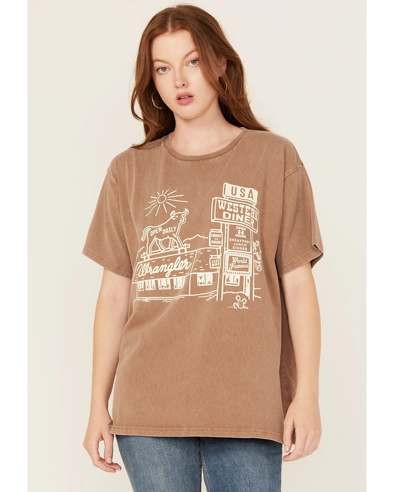 Wrangler Women's Western Diner Short Sleeve Graphic Tee