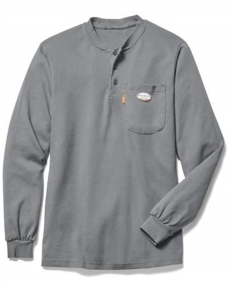Rasco Men's FR Henley Long Sleeve Work T-Shirt - Big