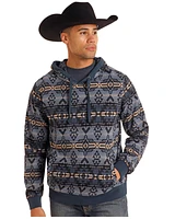 Rock & Roll Denim Men's Southwestern Print Hooded Sweatshirt